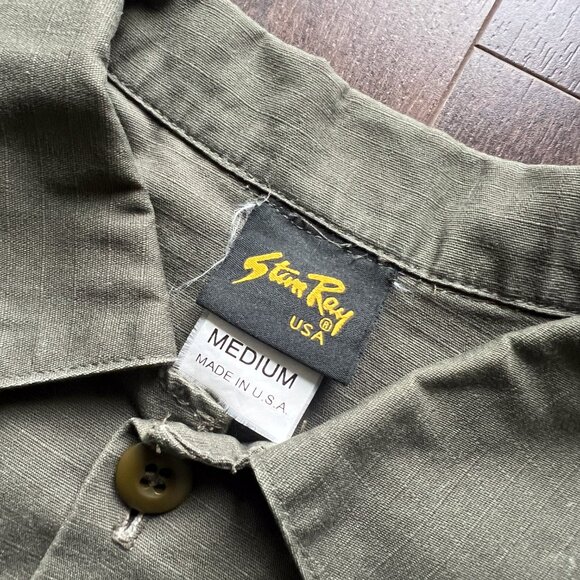 Stan Ray 4 Pocket Jacket - Olive Sateen - Ripstop - Made in USA - Picture 3 of 5